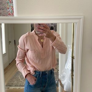 Xirena Long Sleeve Cotton Gauze Top XS